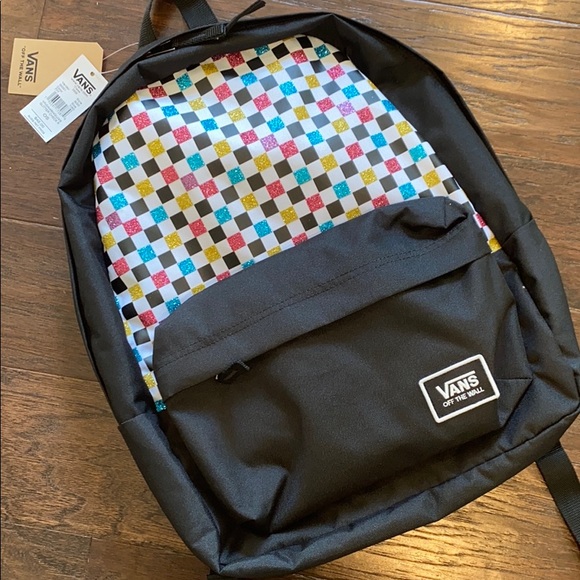 Vans Handbags - Vans backpack, NWT, glitter checkerboard